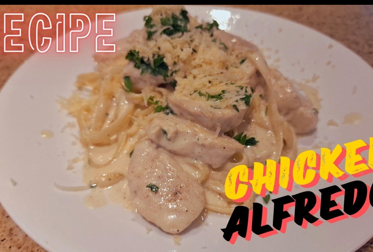 Easy Chicken Alfredo Cooking Video - student project