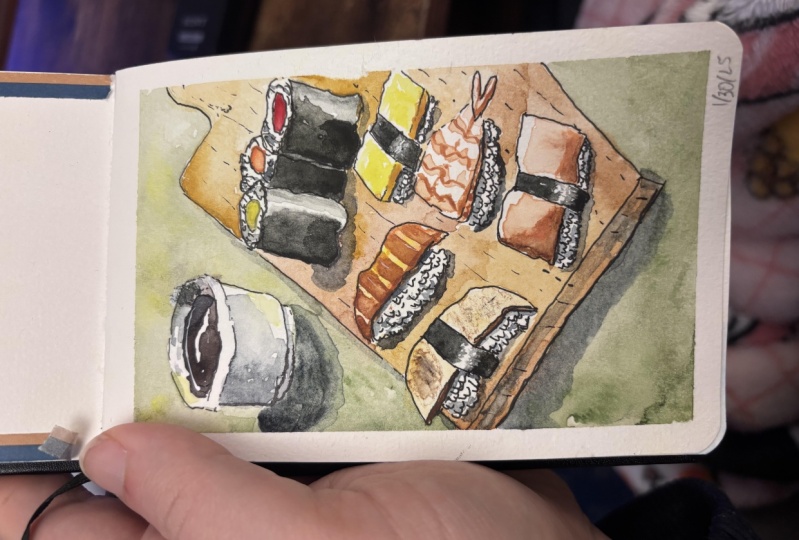 Watercolor Sushi