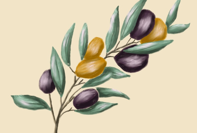 Bird, olives, candles