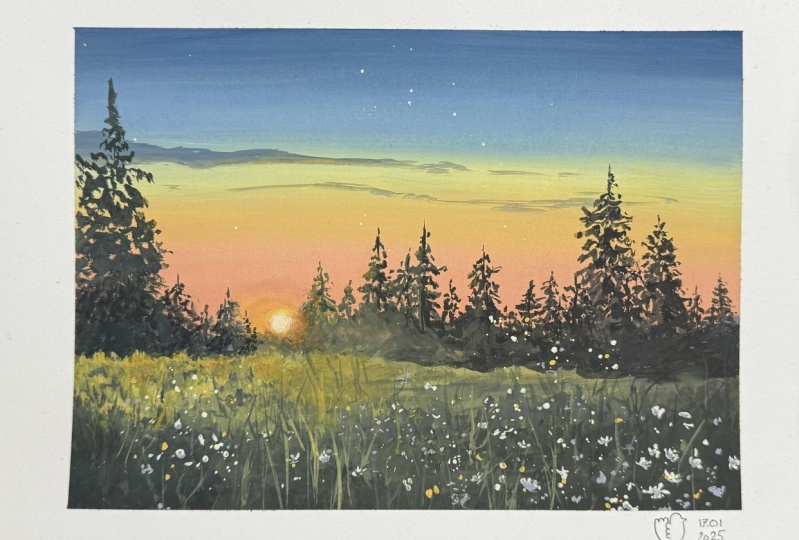 Gouache landscape
