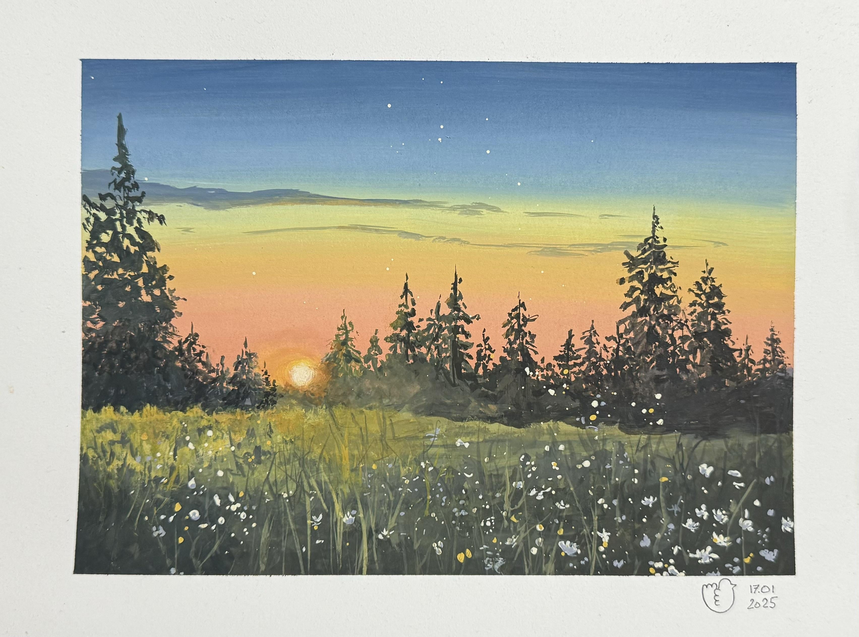 Gouache landscape - student project