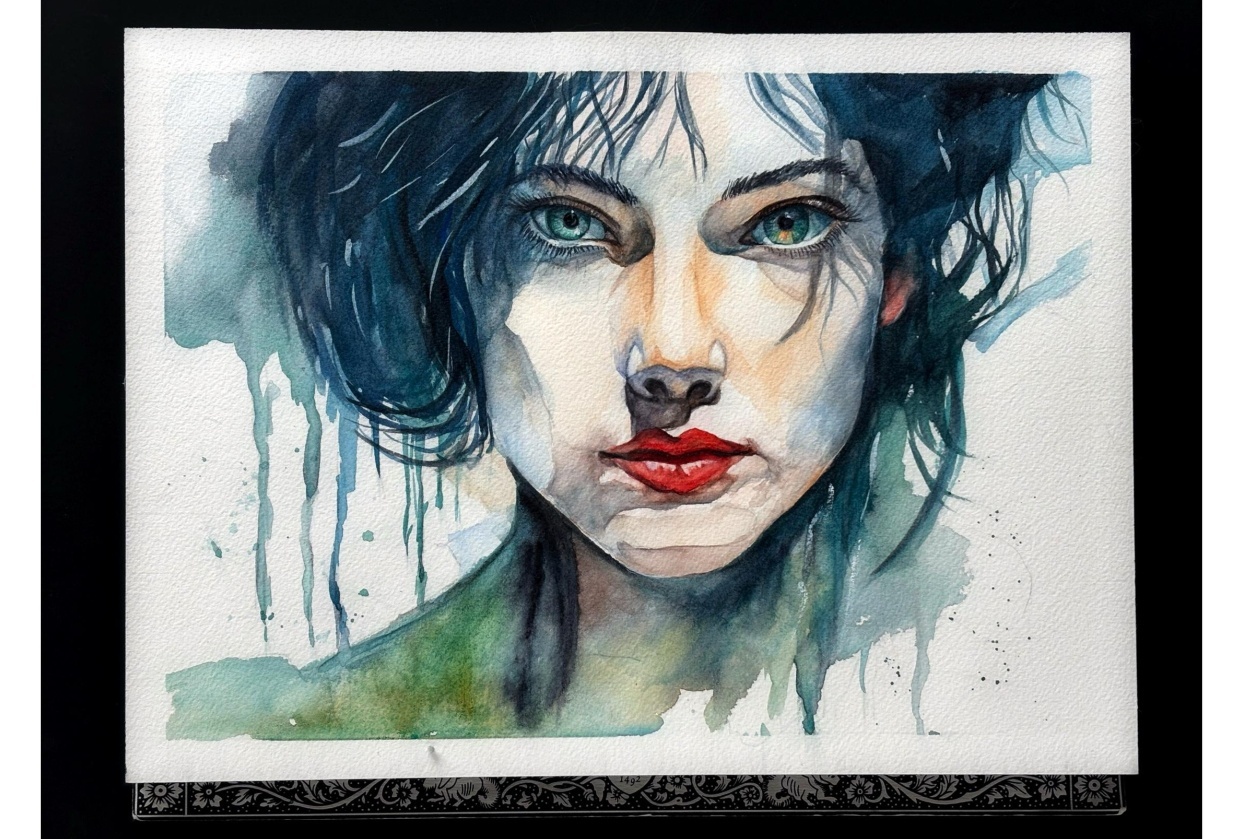 Watercolor Expressive Portrait - student project