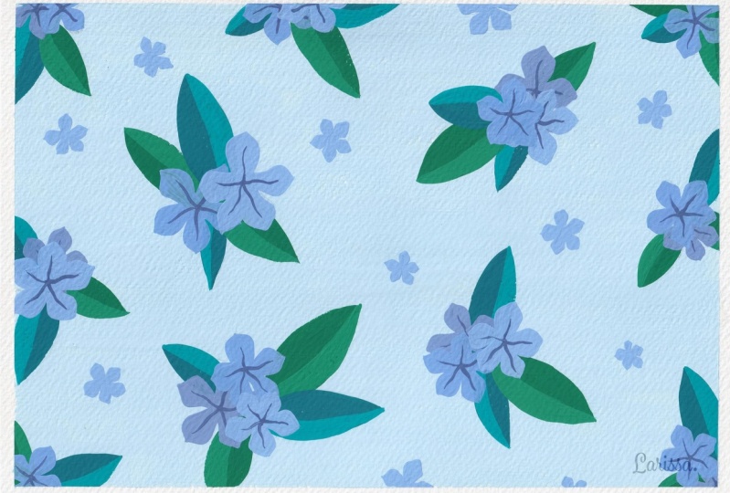 My Floral Painting in Analogous Colors