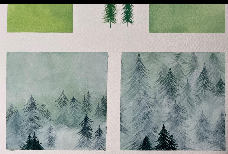 Misty Forest in Gouache