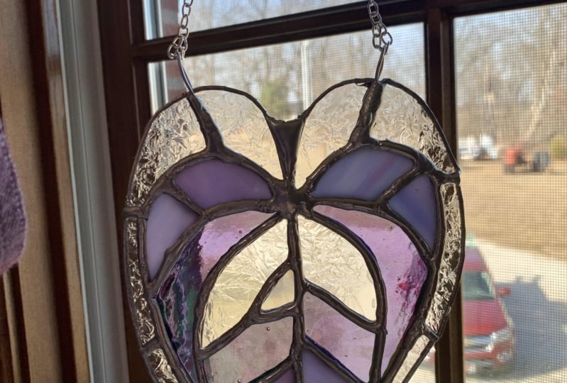 Purple Anthurium Stained Glass
