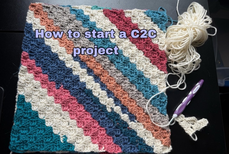 Starting a corner to corner crochet project