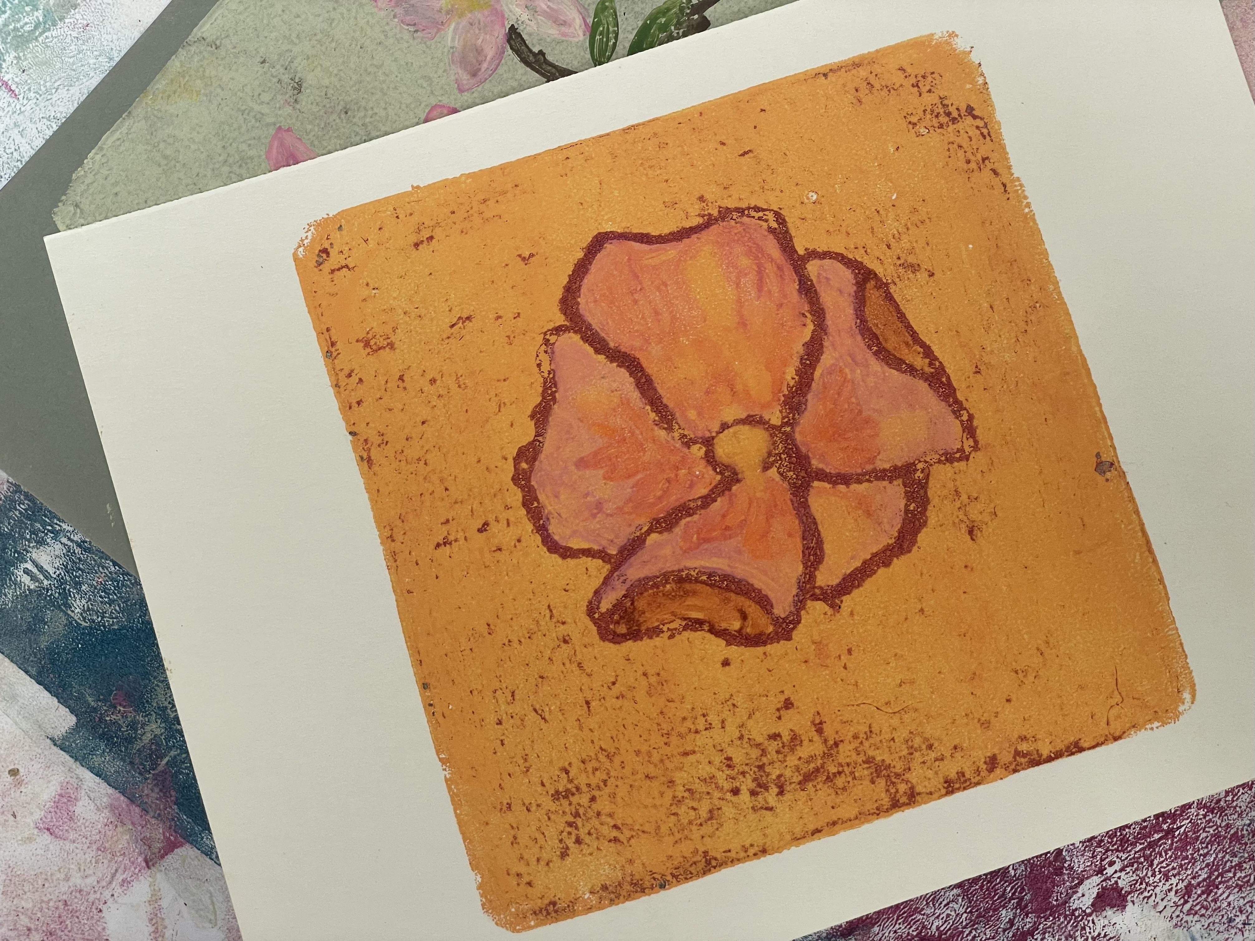 Oil resist Flower - student project