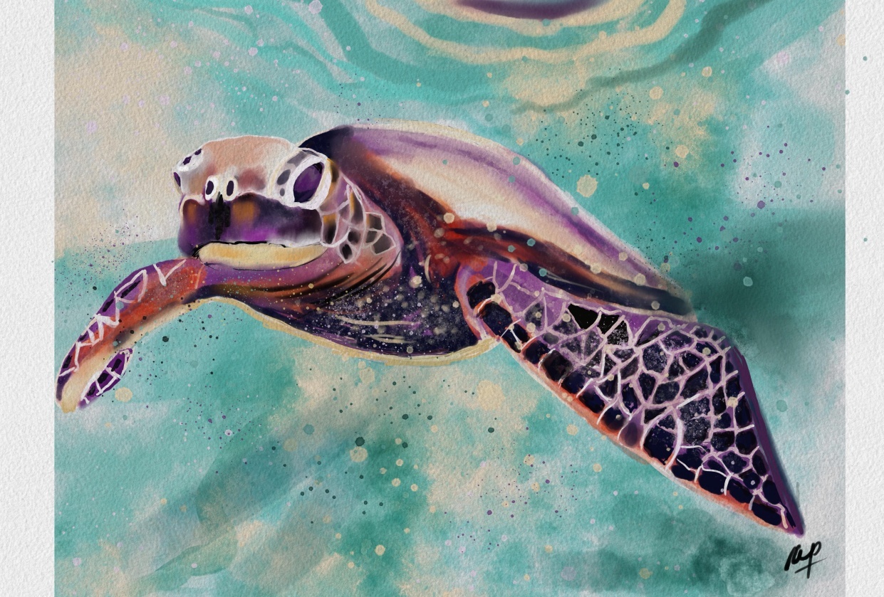 Procreate Watercolour Masterclass digital painting on ipad - student project