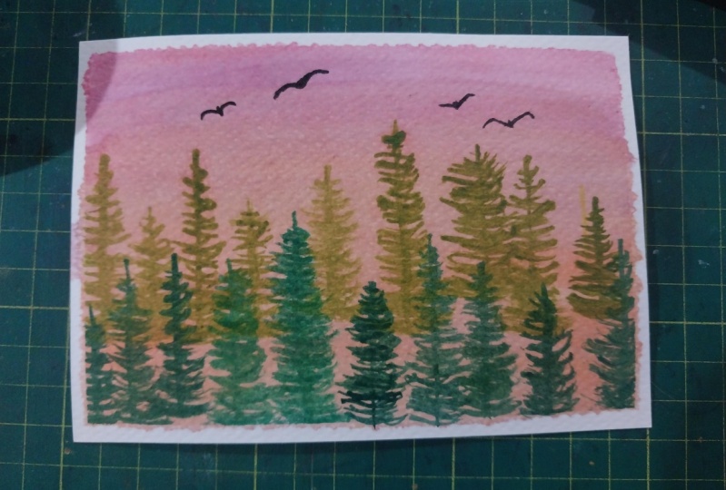 Watercolor trees