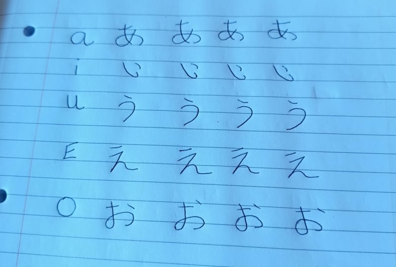 Hiragana, 1st Row