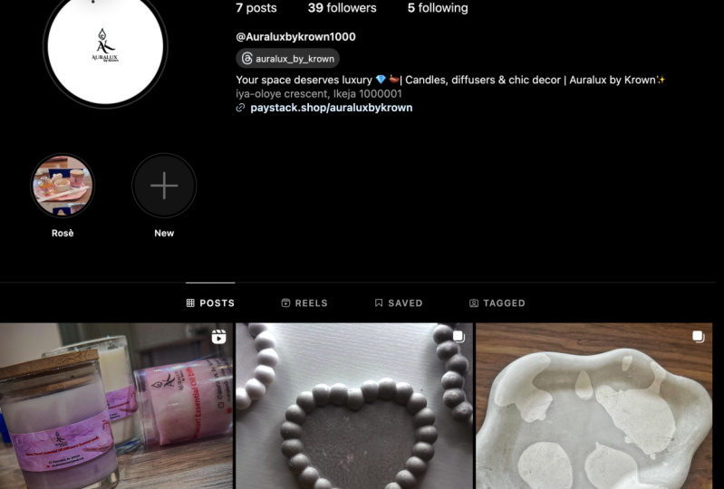 A screenshot of my social page