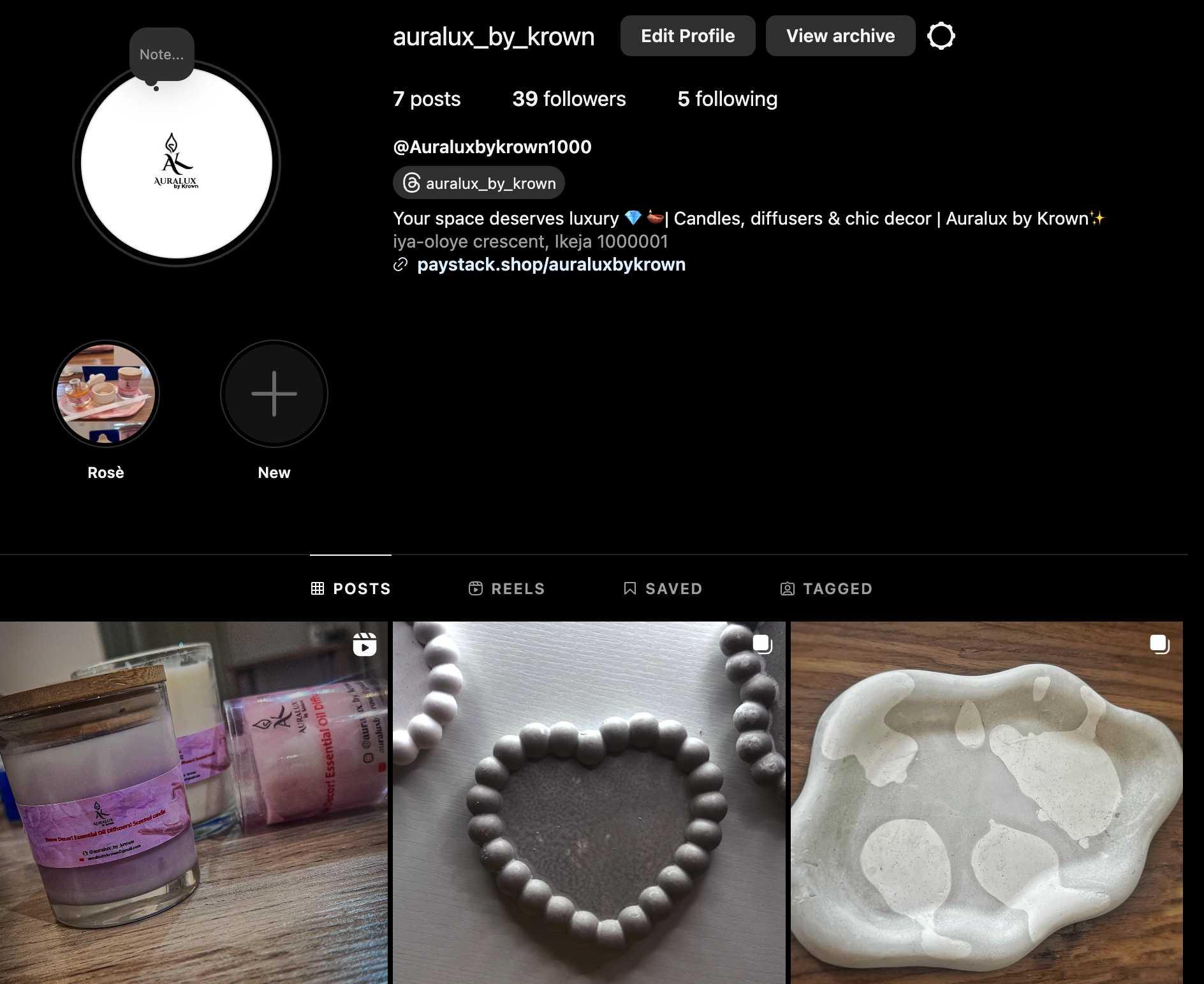 A screenshot of my social page - student project