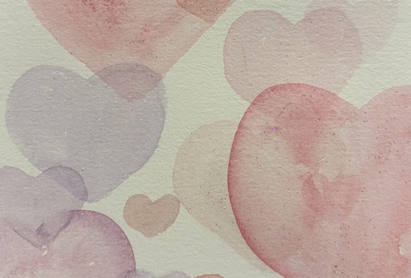 Watercolor hearts