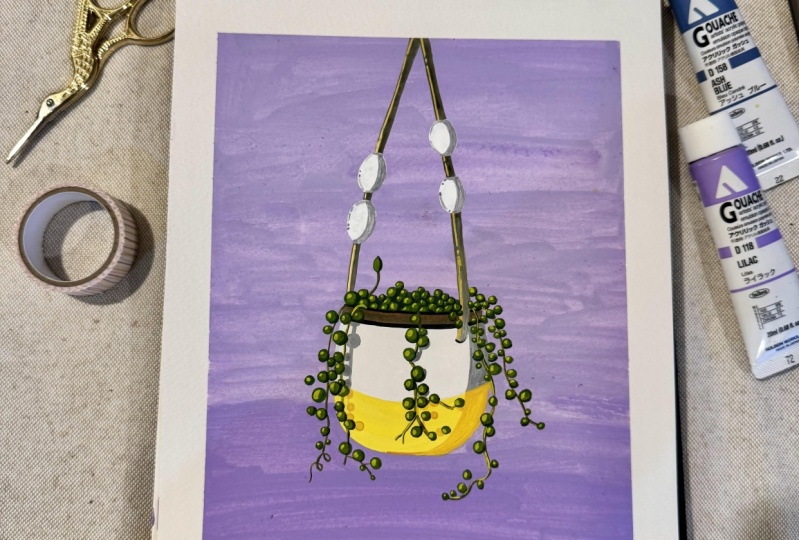 Lilac background pot