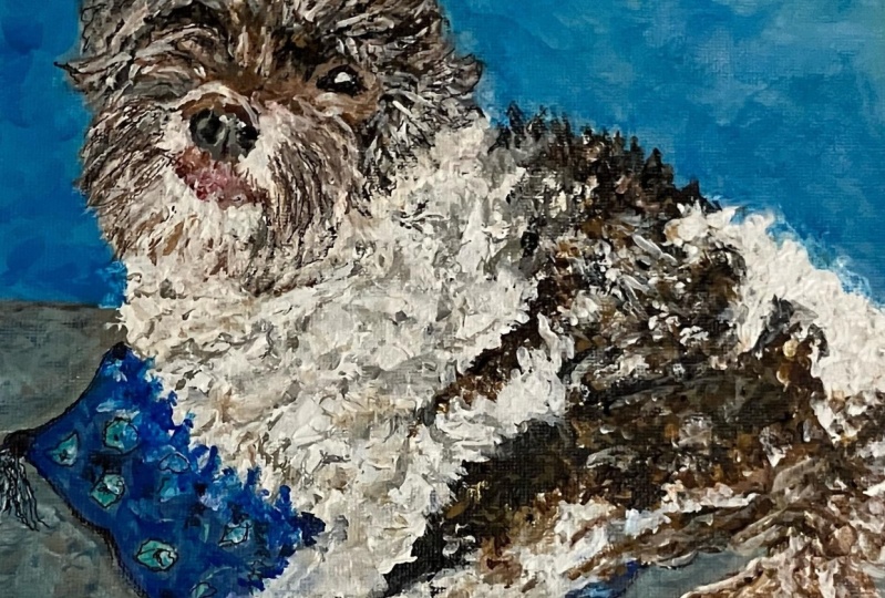 Acrylic Painting of My Friend’s Dog by Susan Zeller