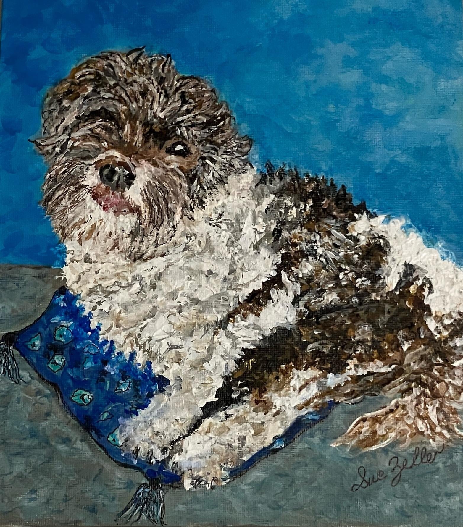 Acrylic Painting of My Friend’s Dog by Susan Zeller