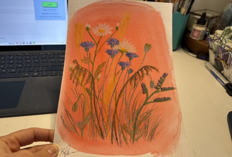 Flowers with Soft Pastel Pencils