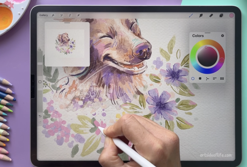 Floral Dog Portrait