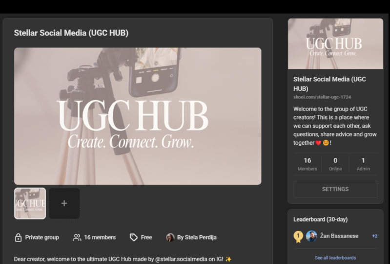 I created a community for UGC creators