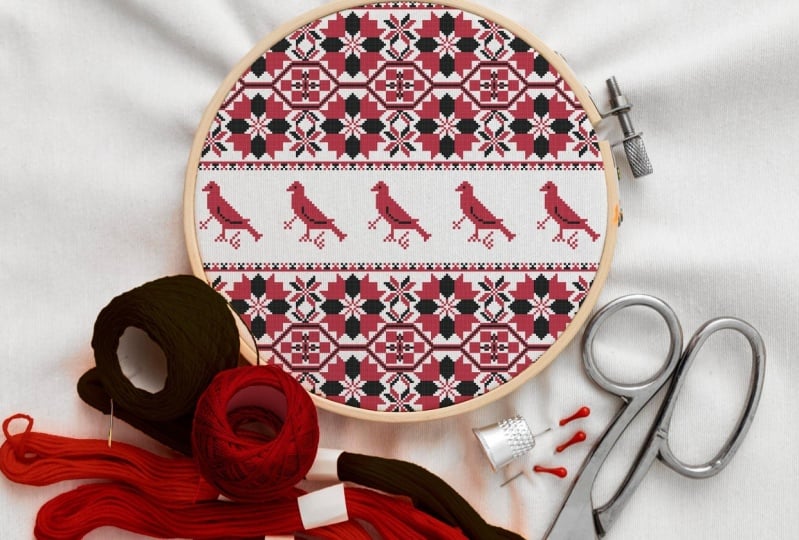 Cross-Stitch Pattern Design of Ukrainian National Pattern