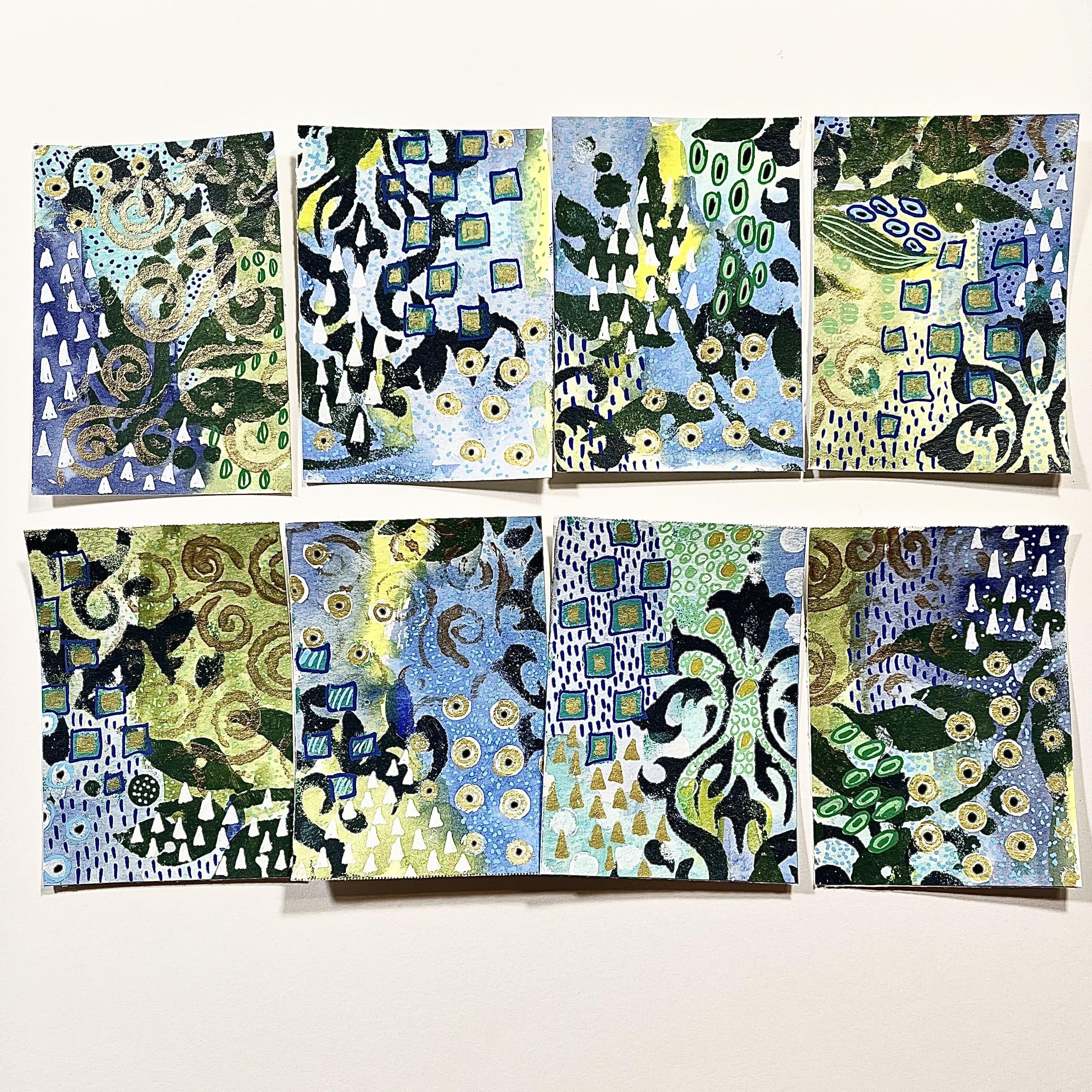 Klimt inspired inspiration cards - student project