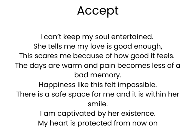 Poem titled: Accept