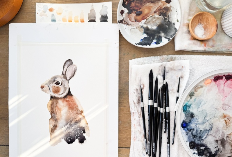 Loose Watercolor Rabbit