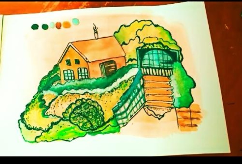 Watercolor paint with easy technique