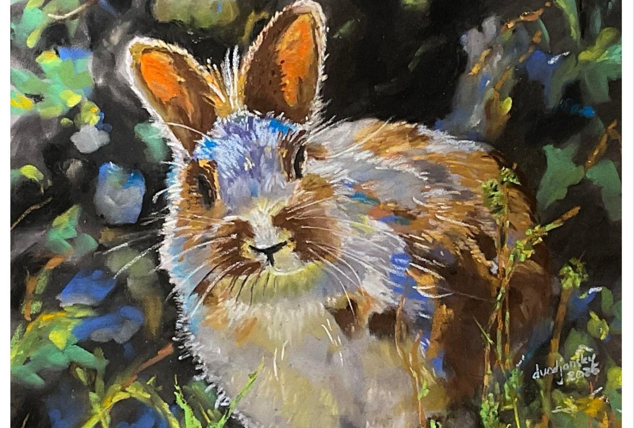 Daisy the Bunny in Soft Pastels - student project