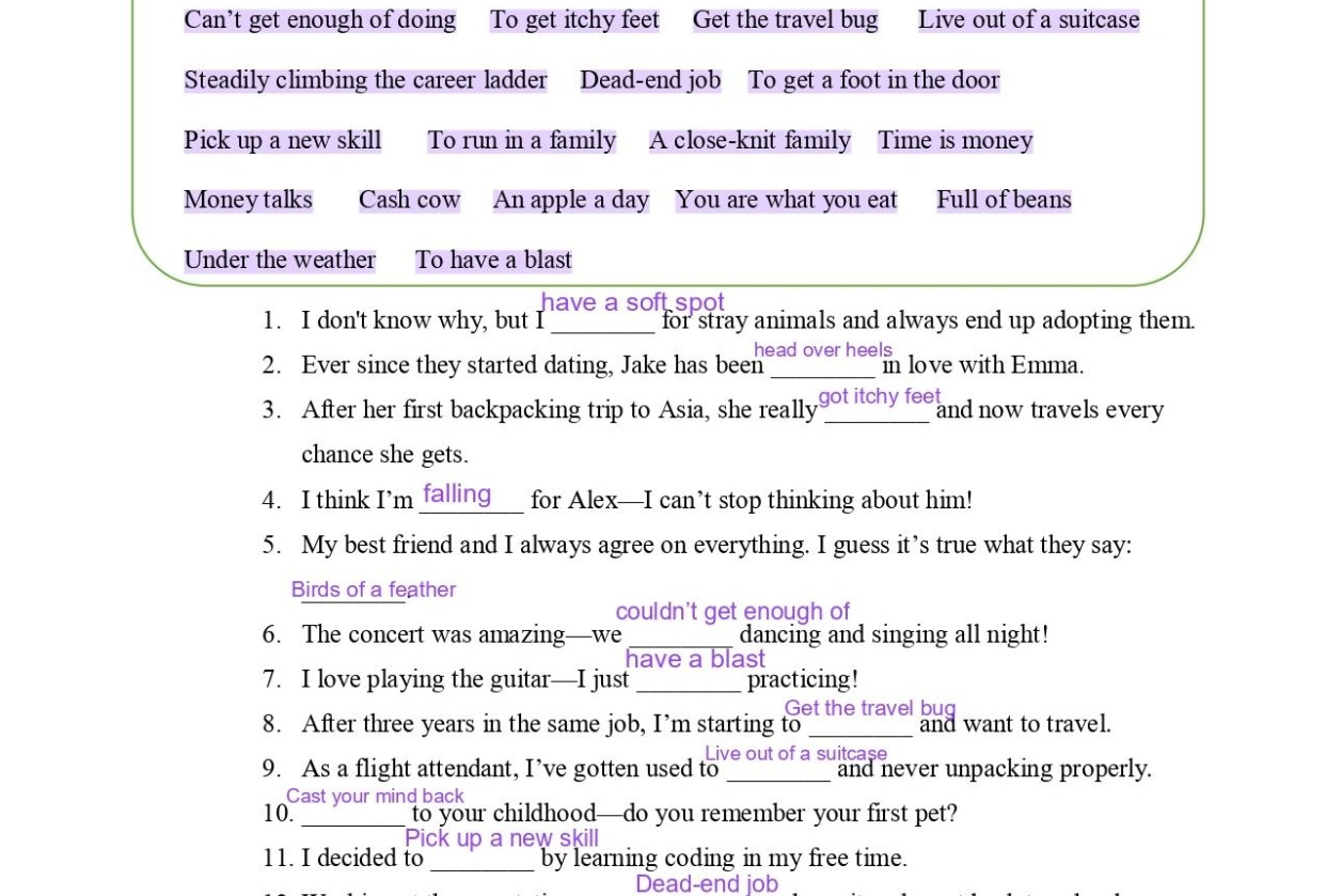Idioms Project - student project