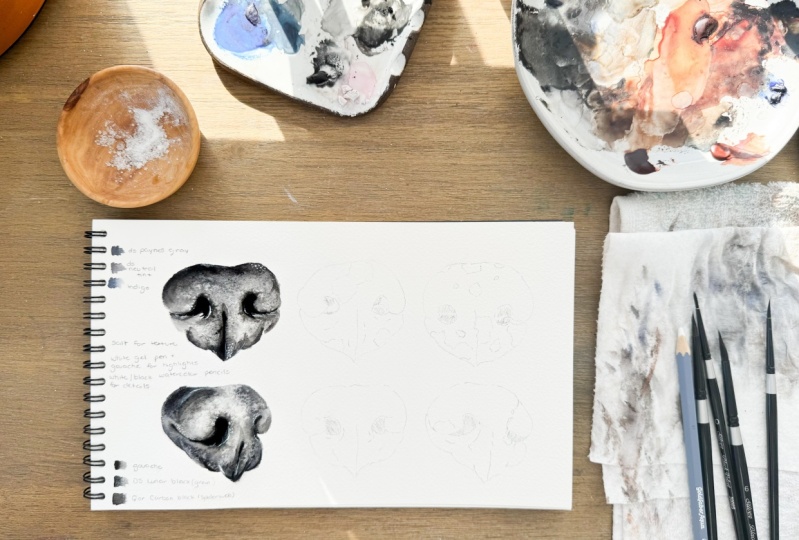 Watercolor Dog Noses