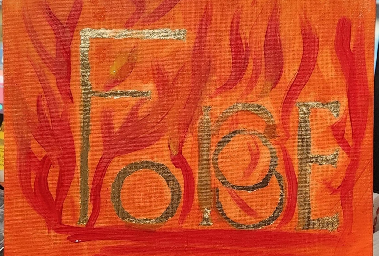 Three gold leafed pieces - student project