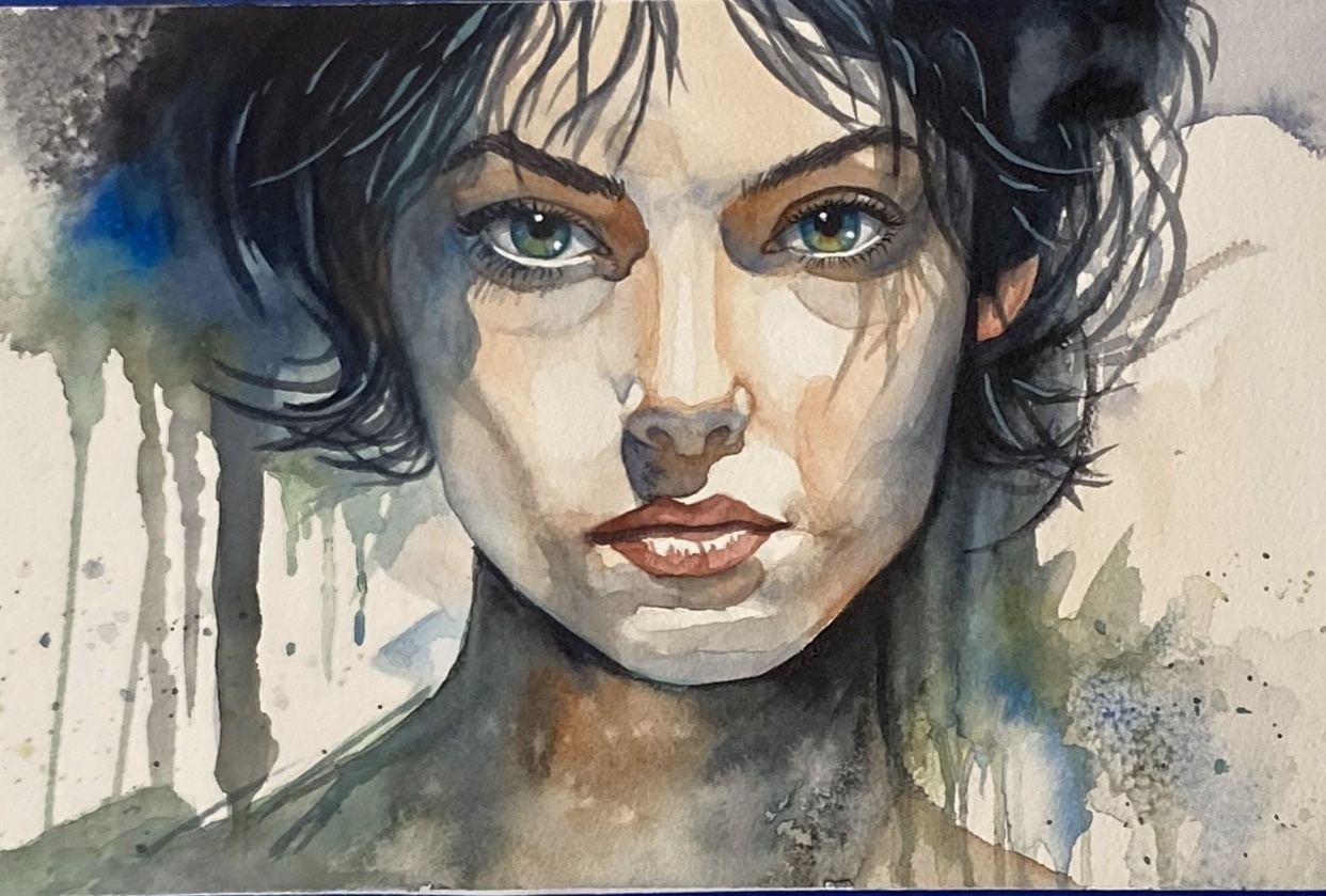 Expressive Female Portrait - student project