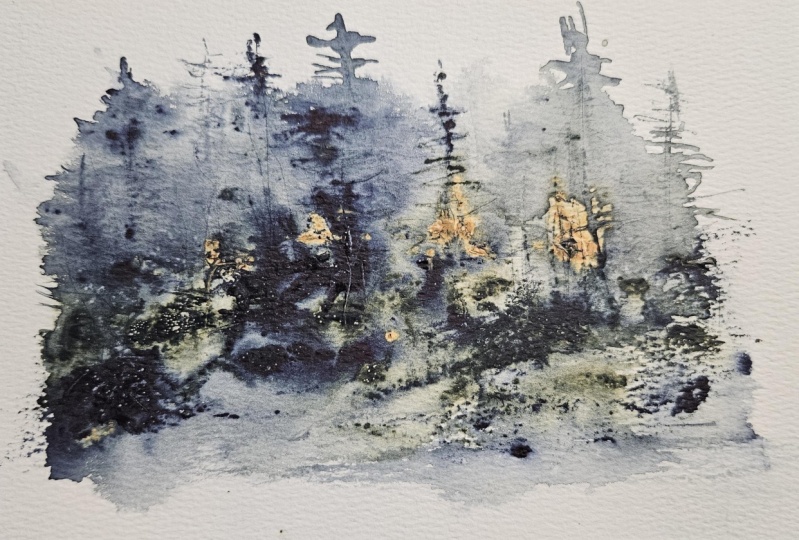 Watercolor with Palette knife