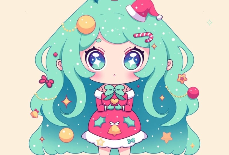 Christmas tree girl