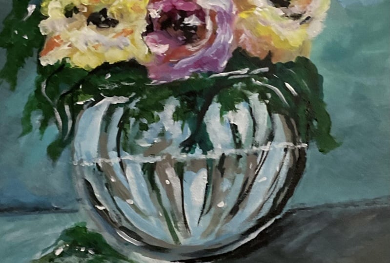 Loose Acrylic Flower Painting by Sue Zeller