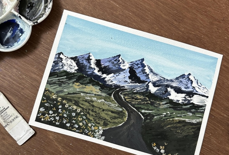 Mountains & Terrain using gouache