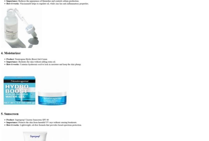 Skincare routine for oily skin