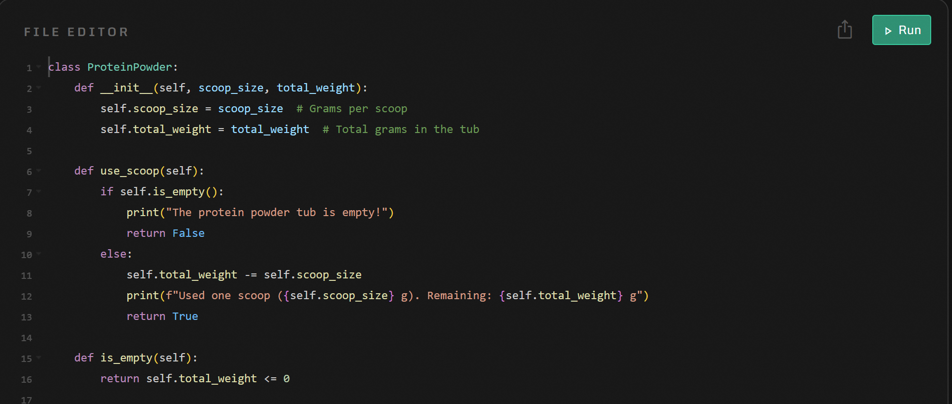 Protein shake - student project
