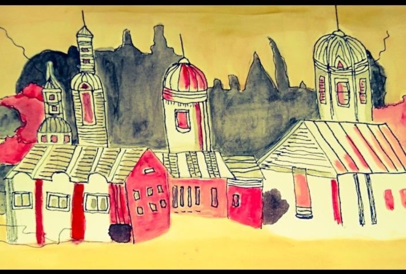 Easy watercolor sketch painting