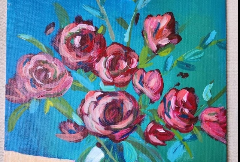 Vase of Roses