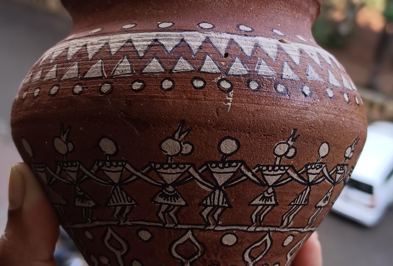 Warli Art on Pottery