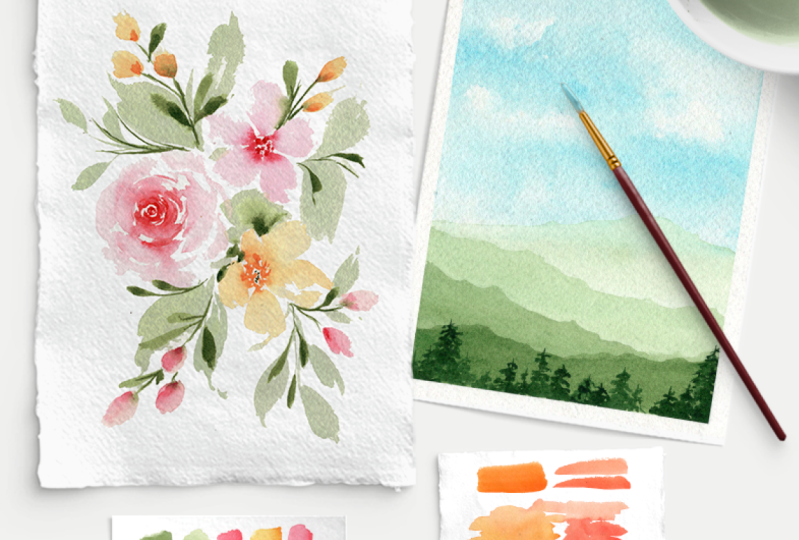 Watercolor 101 Florals & Landscape