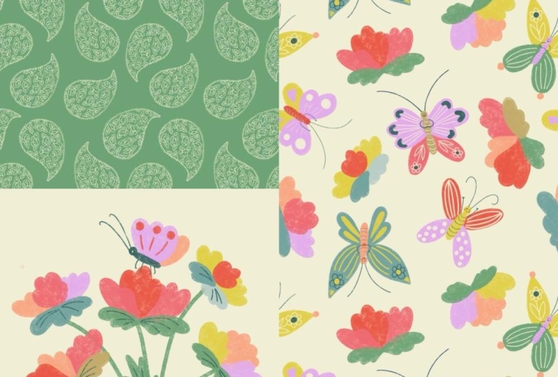 Garden with butterflies