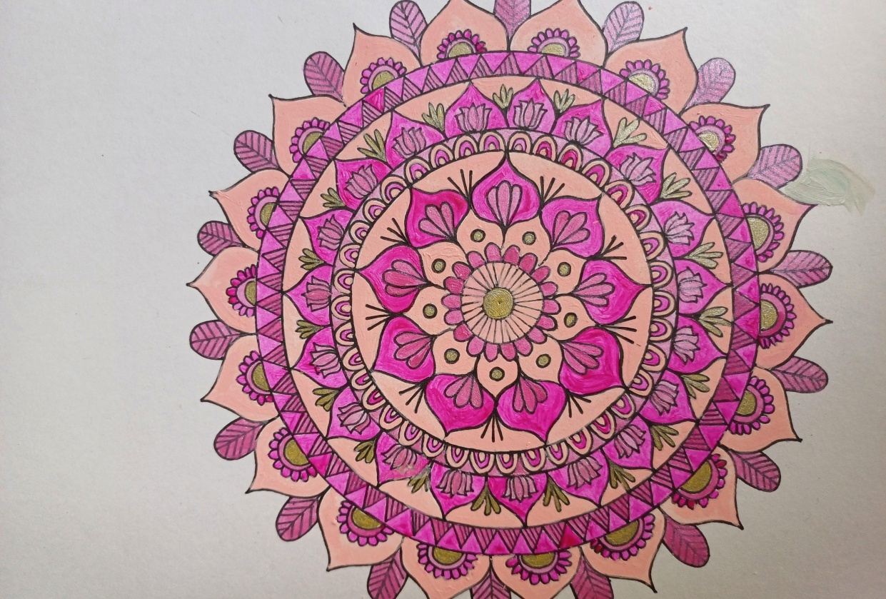 Complex monochrome mandala - student project