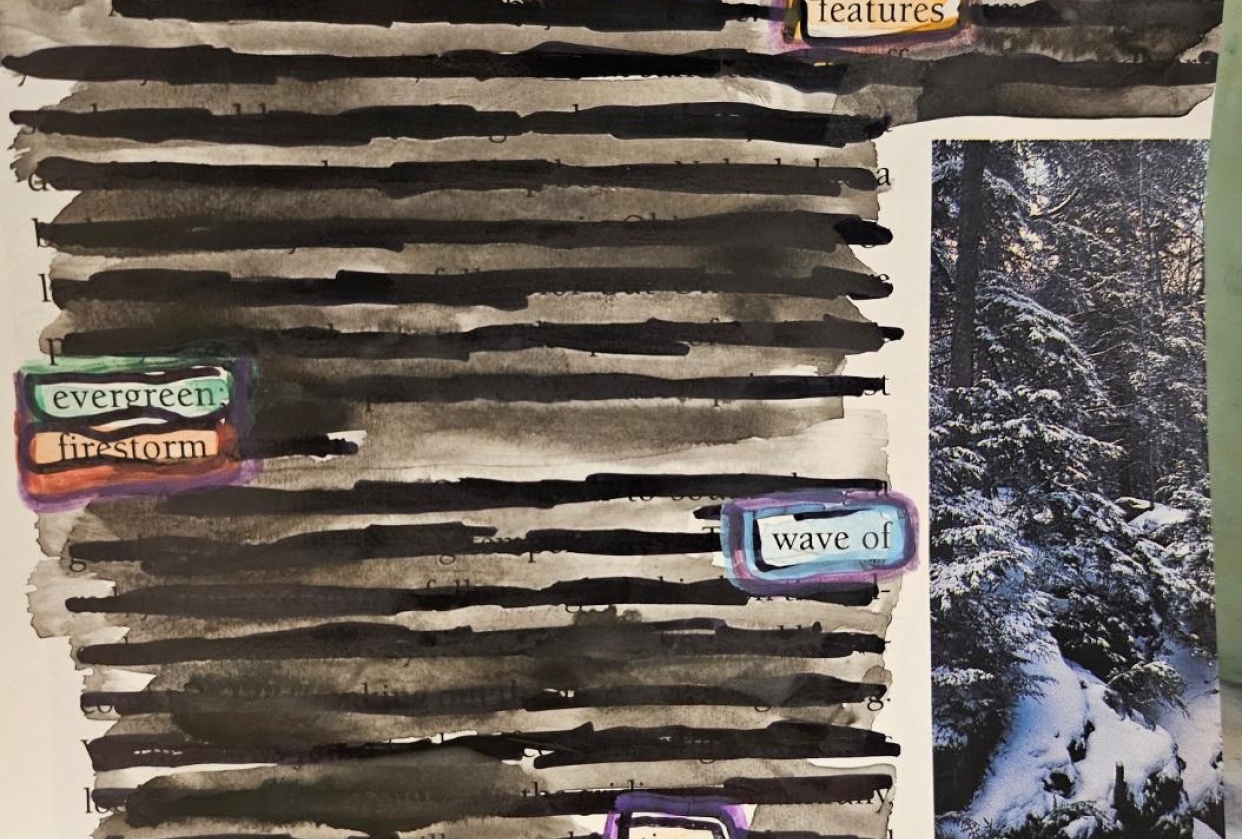 Blackout Poem - Mountains - student project