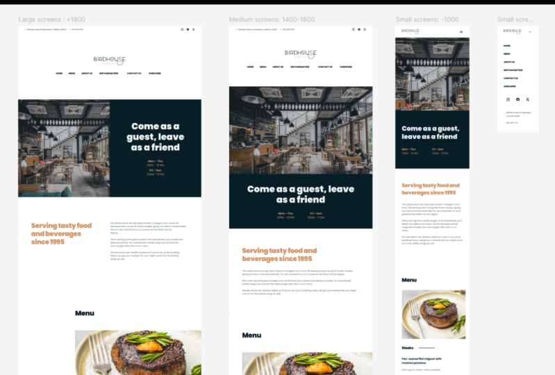 One-Page Restaurant Website Project