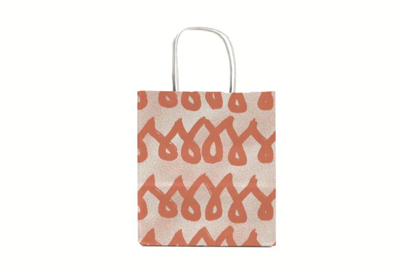 Repeating pattern on paper bag mock up