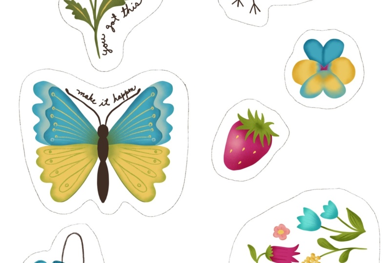 Drawing stickers
