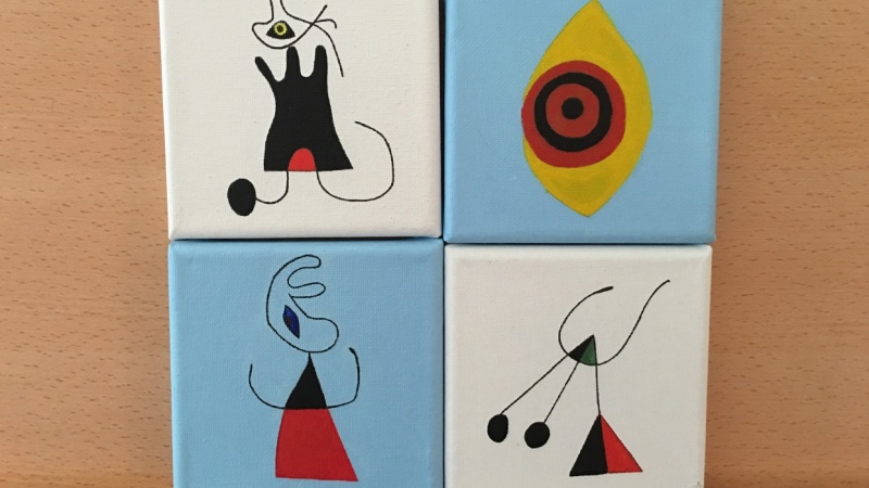 Woman and Birds at Sunrise, Miró 1946